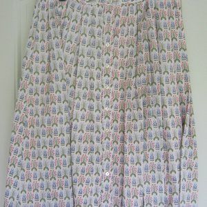 Brooks Brothers Lilac Cream Summer Skirt Size 12